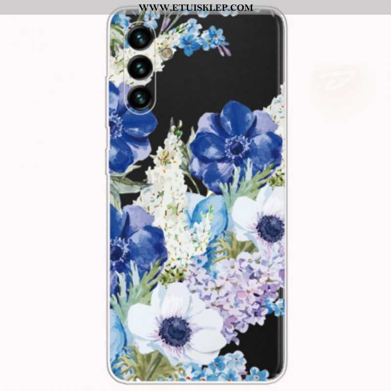 Etui do Samsung Galaxy A13 5G / A04s Akwarela Niebieskie Kwiaty